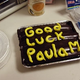 The hastily decorated Entenmann's cake that was served at Monday's going-away party.